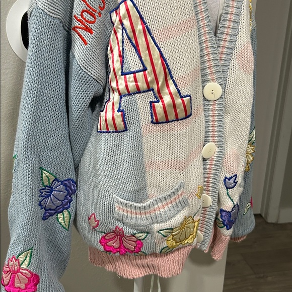 VINTAGE NO! JEANS CARDIGAN WOMEN'S Colorful Embroidered One Size Fits Most - Picture 4 of 12
